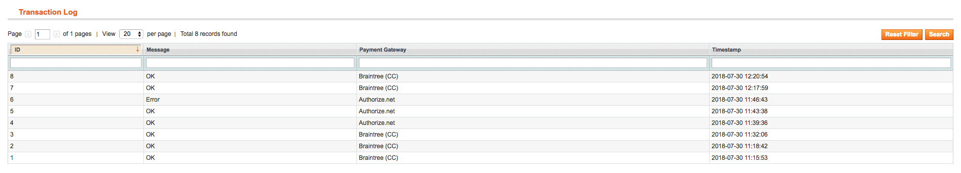 Transaction Log